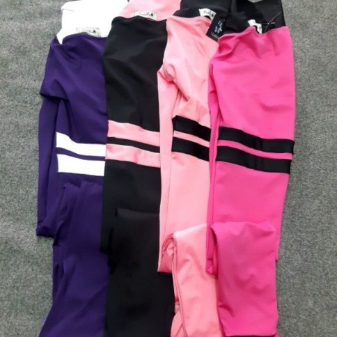 CALZA COMBINADA CINTURA V RAYAS