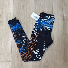 CALZA NEGRA RAYAS AZUL NJA BCO