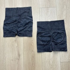 SHORT PRELAVADO RAYADO NEGRO