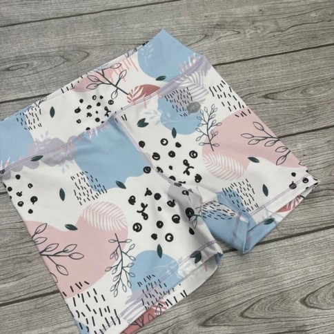 SHORT BLANCO ROSA CELESTE