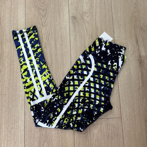 CALZA NEWOD AMARILLA CON AZUL