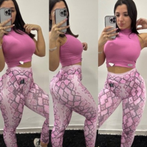 CALZA SNAKE ROSA TIME