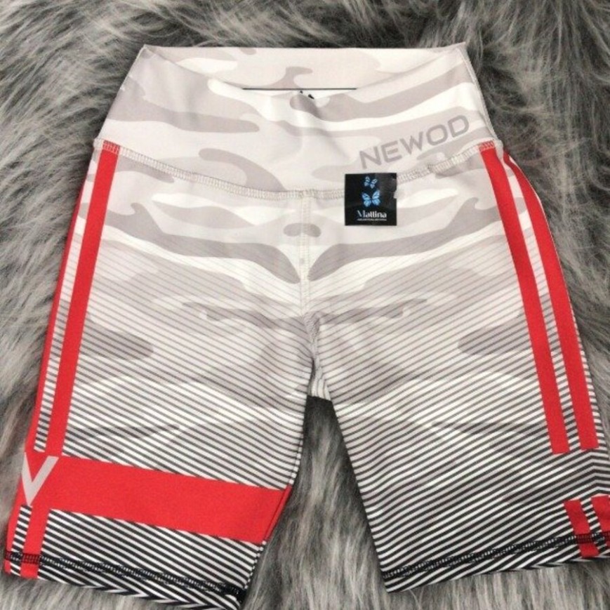 CICLISTA BLANCA RAYAS GRIS Y ROJA