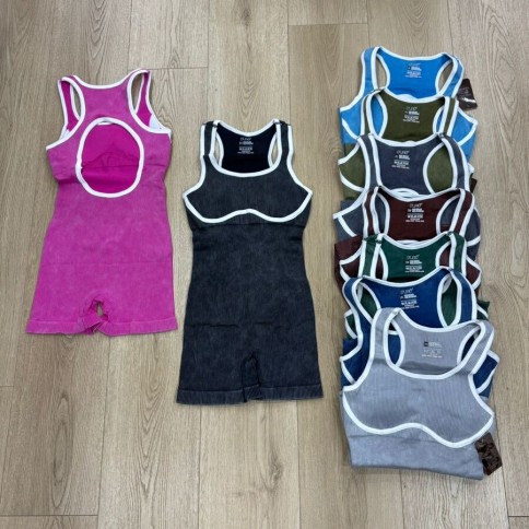 catsuit sin frunce borde blanco