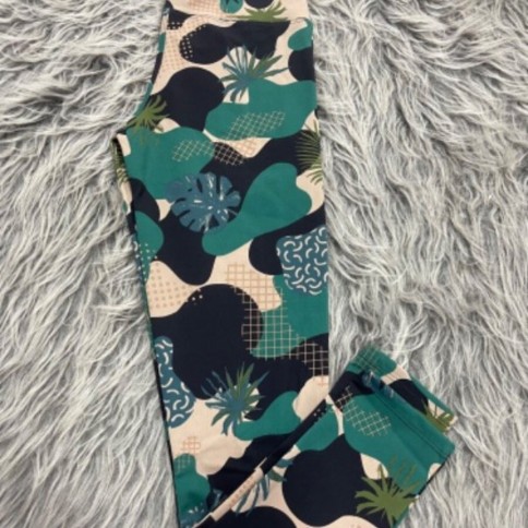 CALZA HOJAS VERDE Y NEGRO DUAL