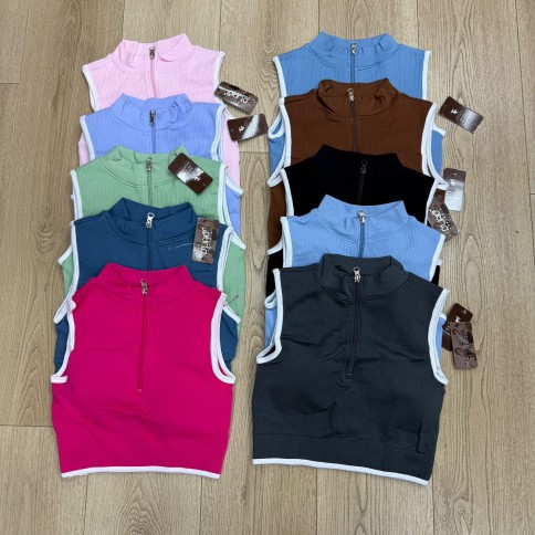 TOP BORDE BLANCO ARMADO MEDIO CIERRE