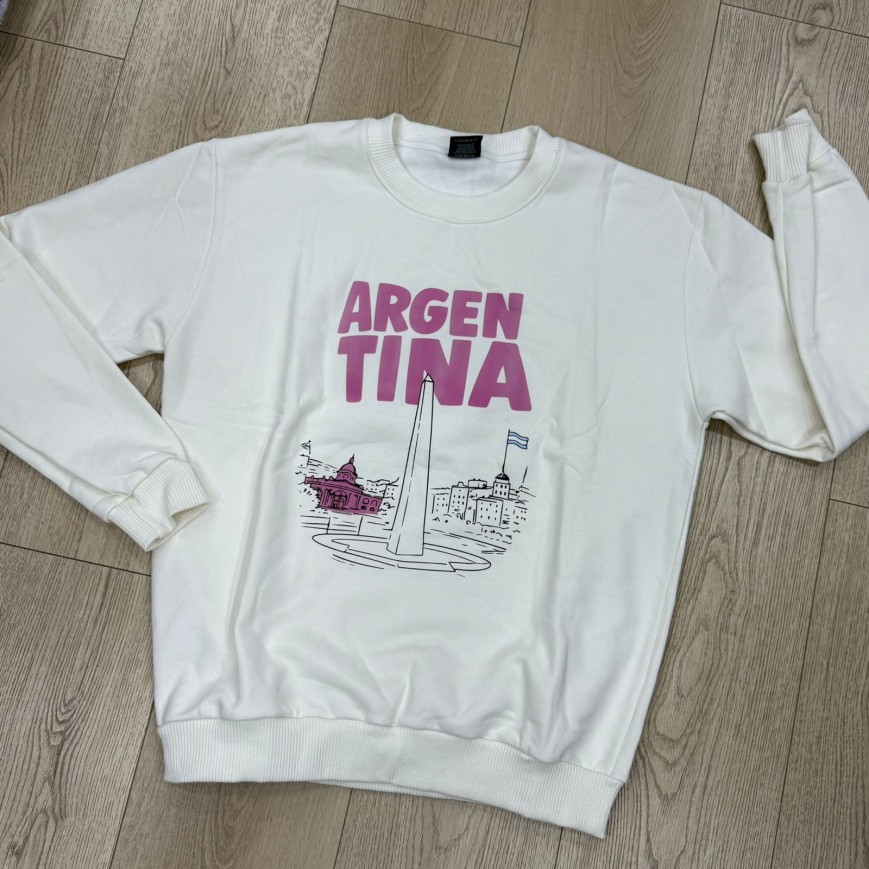 BUZO ARGENTINA LETRA ROSA