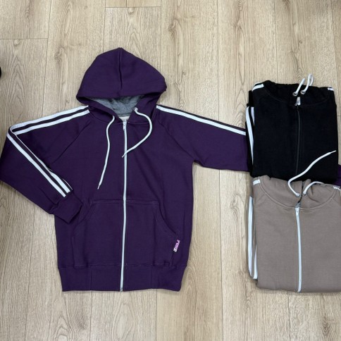 CAMPERA DOBLE RAYA FRIZA ALGODON PEINADO