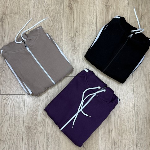 CAMPERA DOBLE RAYA FRIZA ALGODON PEINADO