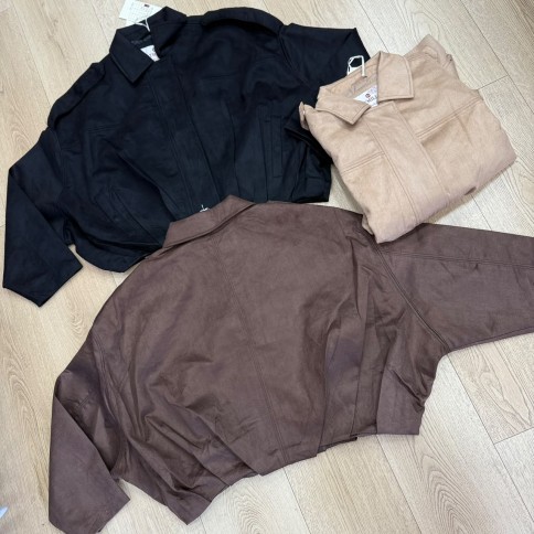 CAMPERA BOMBER GAMUZA SIN CAPUCHA