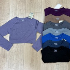 CROP MANGAS LARGAS RIB 129