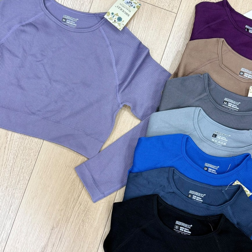 CROP MANGAS LARGAS RIB 129