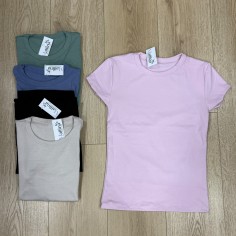 REMERA ALGODON CUELLO REDONDO AL CUERPO
