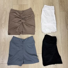 SHORT EN V FRUNCE TELA DURAZNO